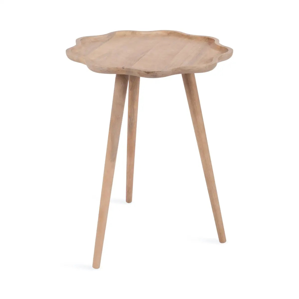 Alezar Scallop Wood Side Table - Natural / 19x19x24 - kateandlaurel