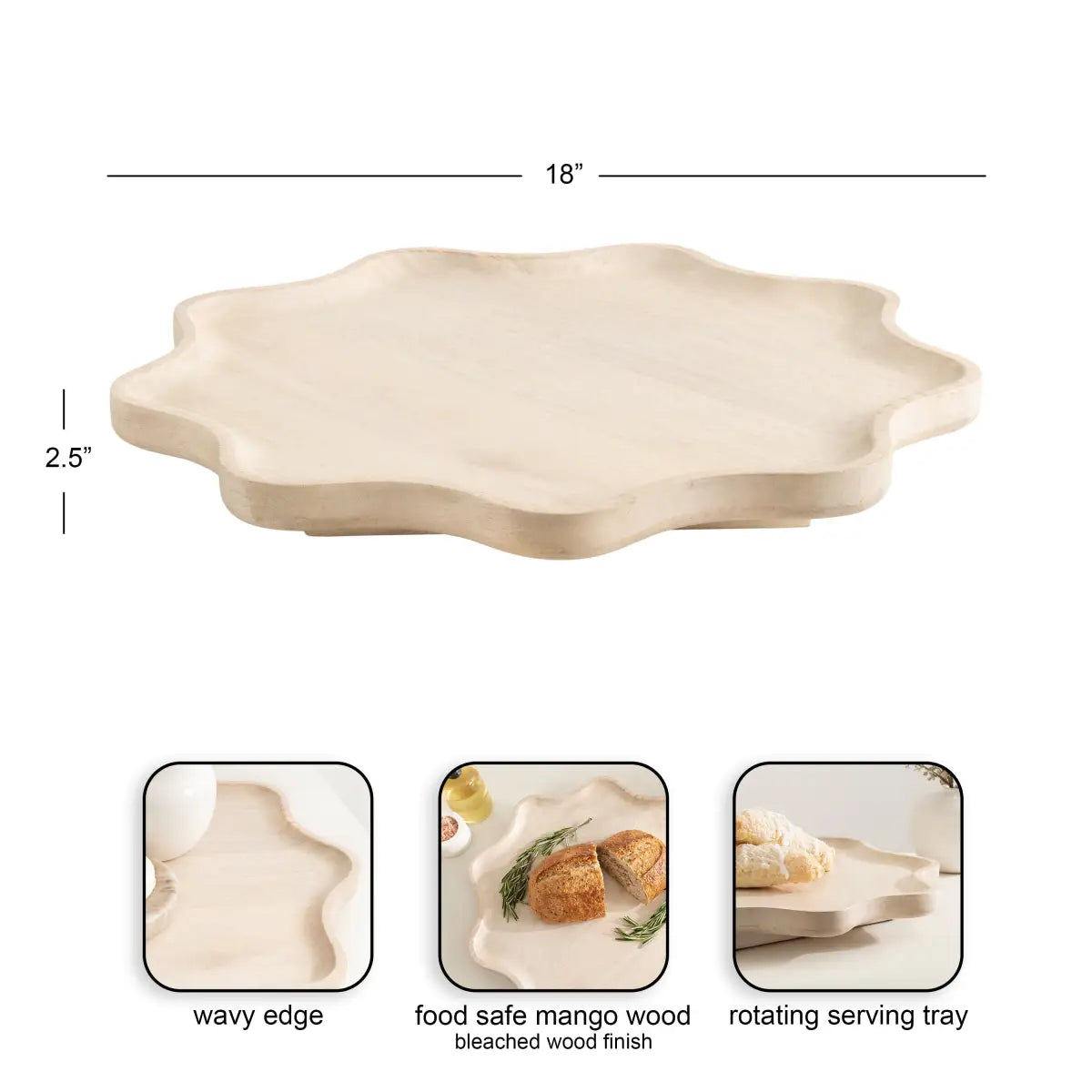 Alezar Wood Lazy Susan Tray - kateandlaurel