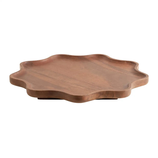 Alezar Wood Lazy Susan Tray - Walnut Brown - kateandlaurel