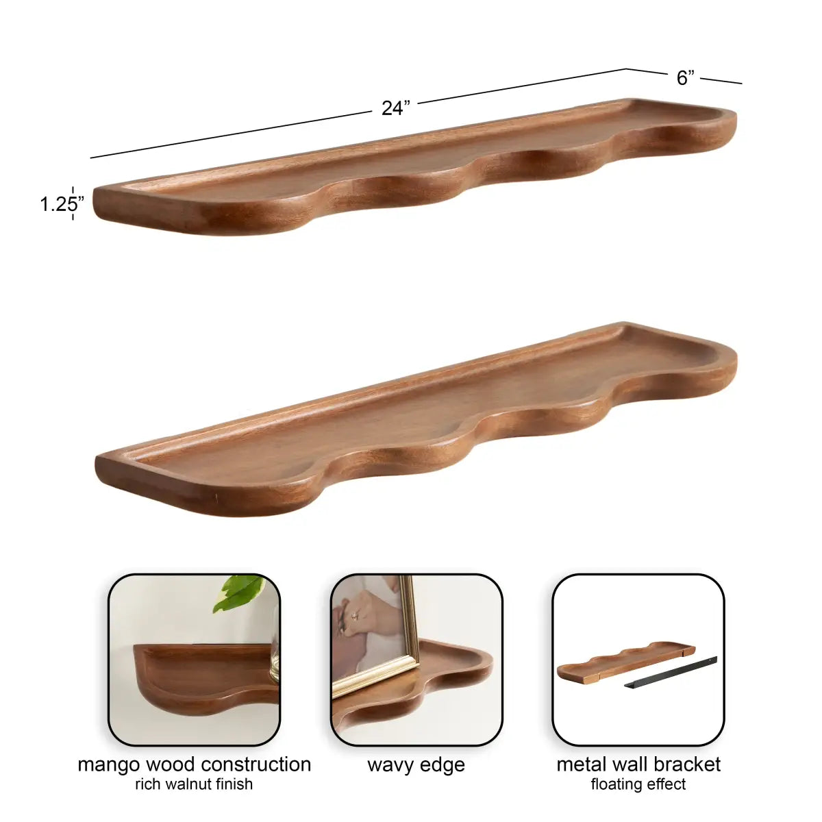 Alezar Wood Shelf - Set of 2 - kateandlaurel