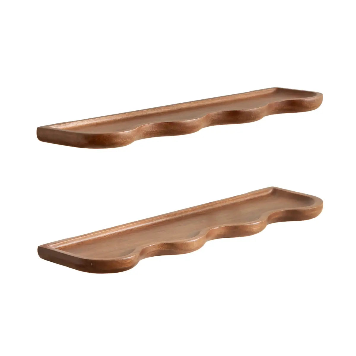Alezar Wood Shelf - Set of 2 - Walnut Brown - kateandlaurel