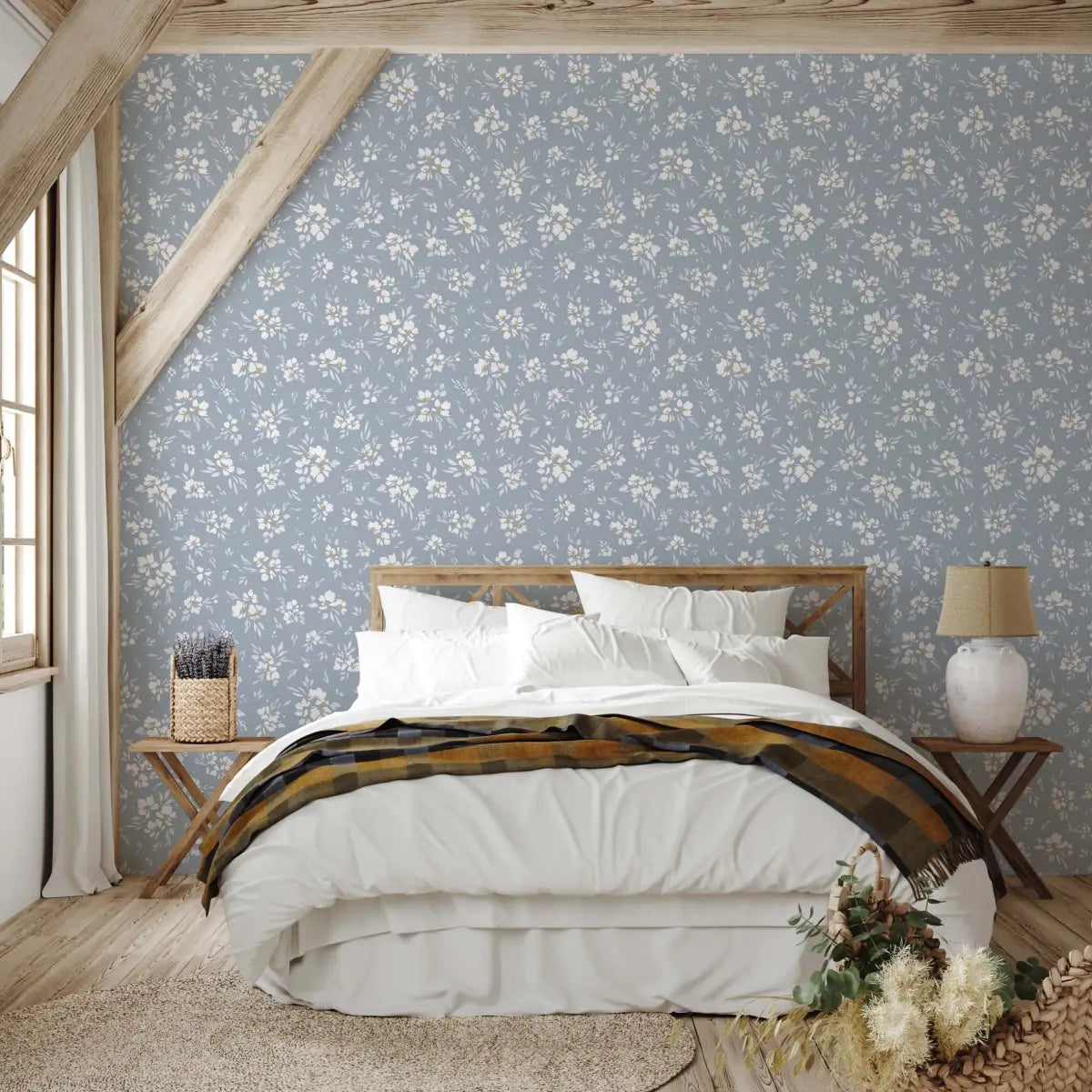 Alina Wallpaper - Soft Floral - by Melissa Johnson Design - Loomwell Home Goods