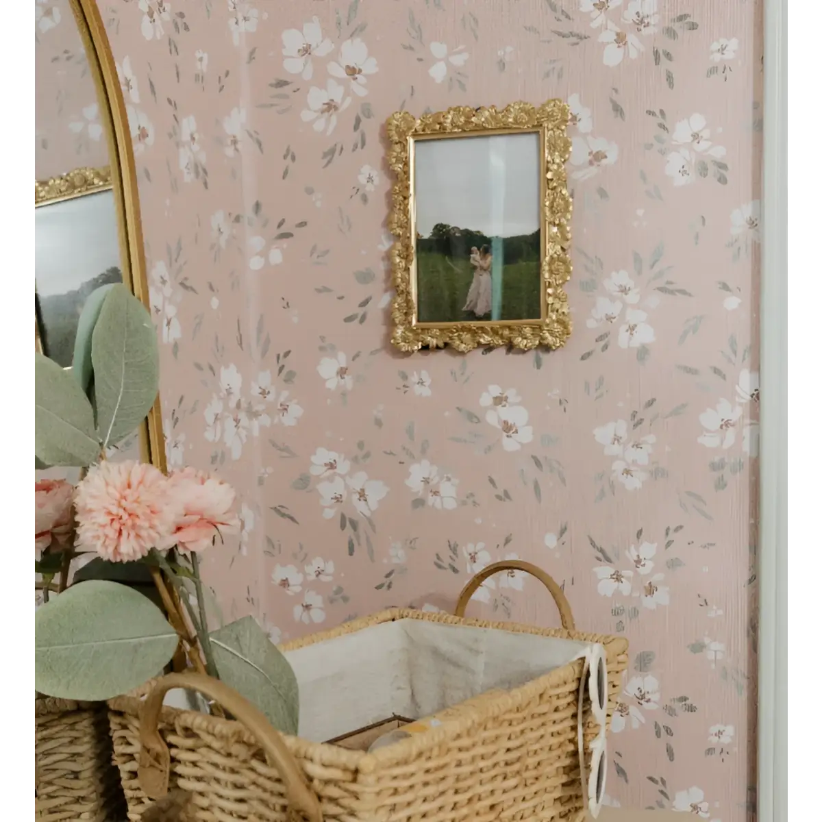 Alina Wallpaper - Soft Floral - by Melissa Johnson Design - Loomwell Home Goods