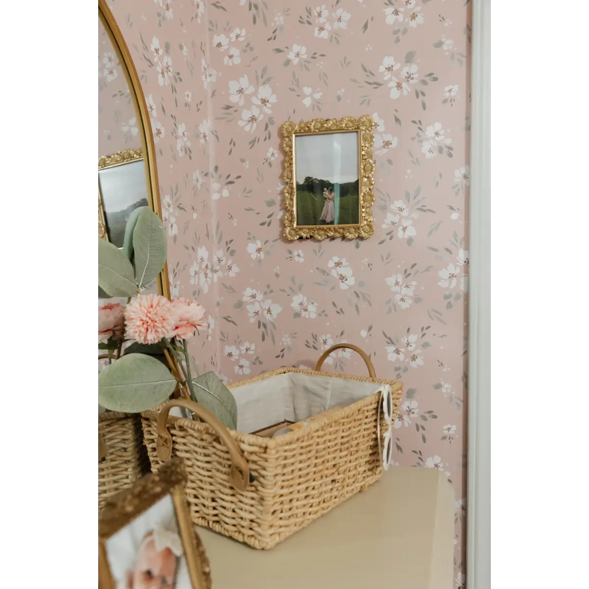 Alina Wallpaper - Soft Floral - by Melissa Johnson Design - Loomwell Home Goods