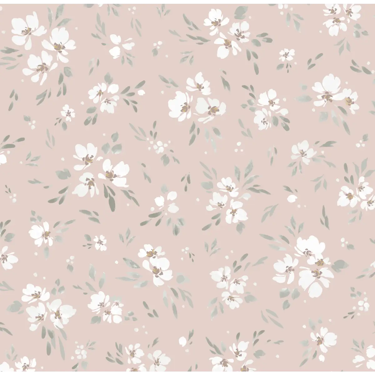 Alina Wallpaper - Soft Floral - by Melissa Johnson Design - Sample 1 foot by 1 foot / Pink - Loomwell Home Goods