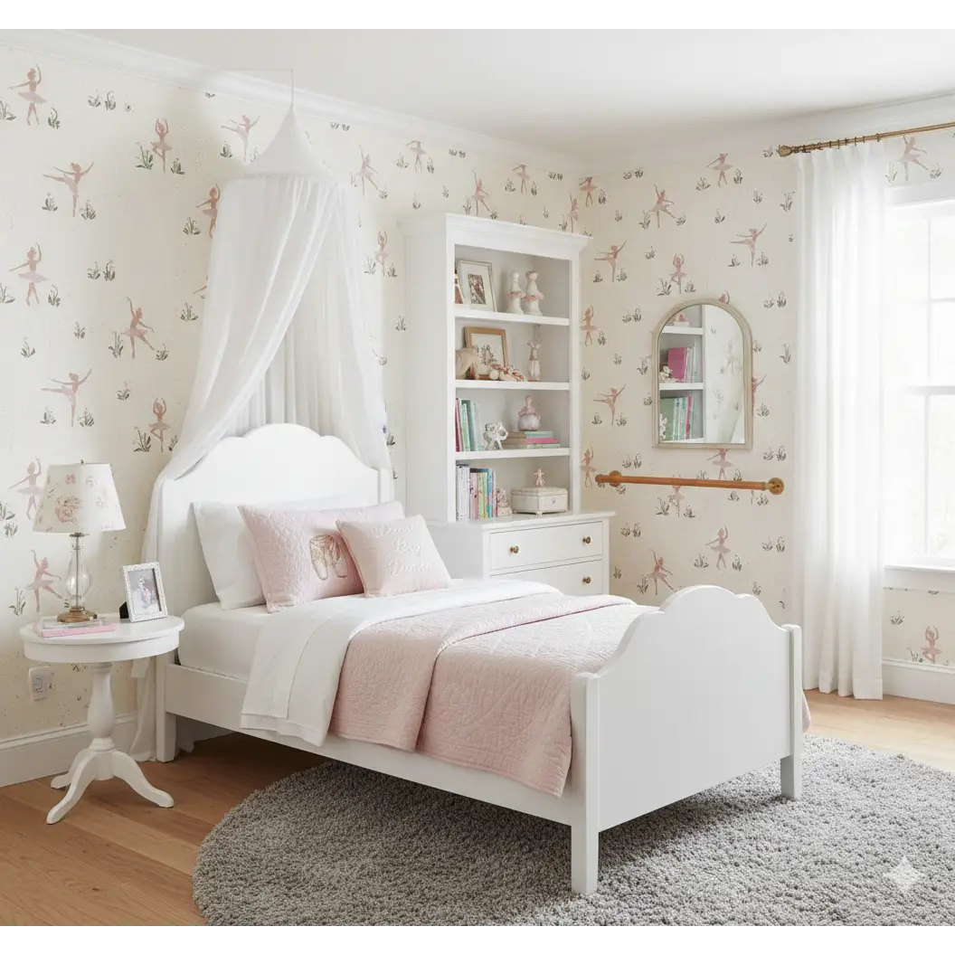 Allegra Wallpaper - Ballet Ballerina - by Creating to Love - Loomwell Home Goods
