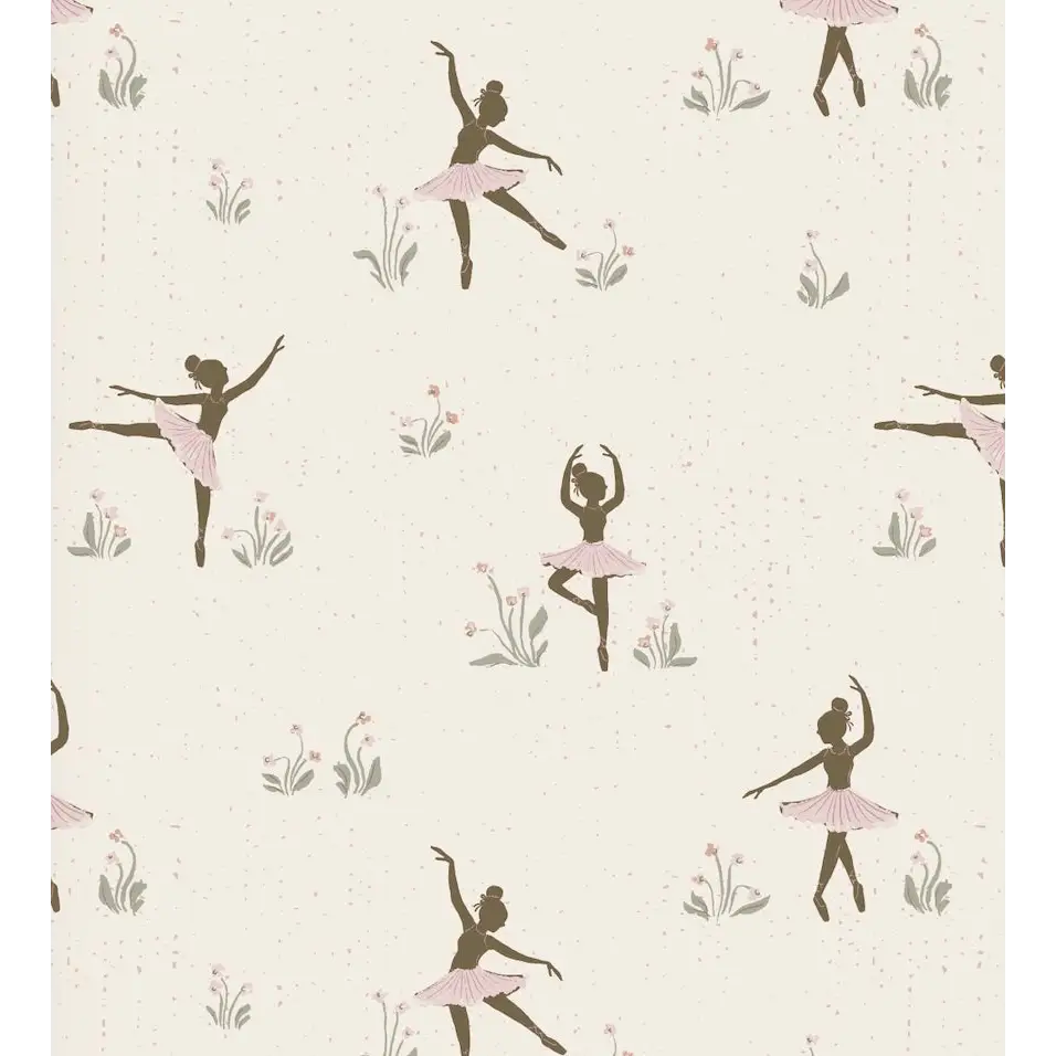 Allegra Wallpaper - Ballet Ballerina - by Creating to Love - Sample 1 foot by 1 foot / Dark and Pink - Loomwell Home