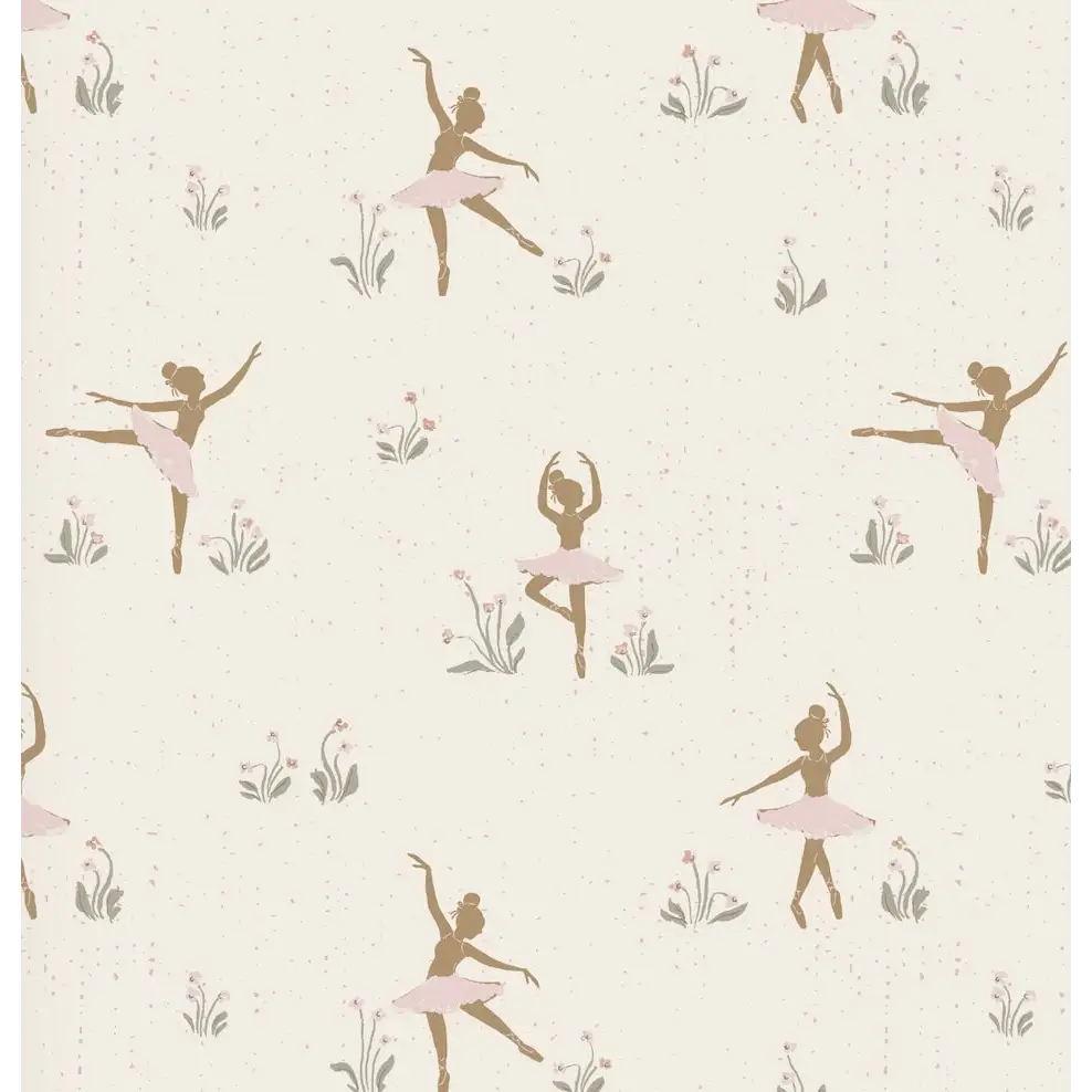 Allegra Wallpaper - Ballet Ballerina - by Creating to Love - Sample 1 foot by 1 foot / Medium and Pink - Loomwell Home
