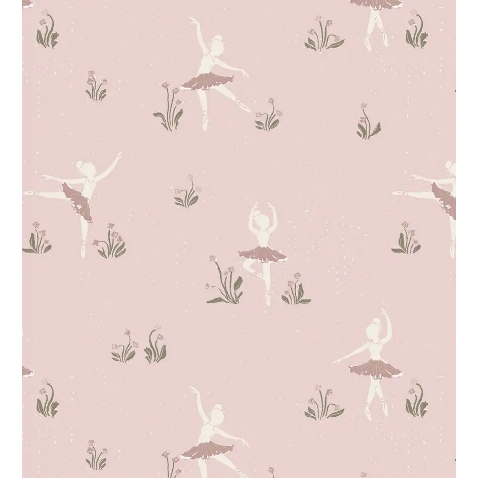 Allegra Wallpaper - Ballet Ballerina - by Creating to Love - Sample 1 foot by 1 foot / Pink - Loomwell Home Goods