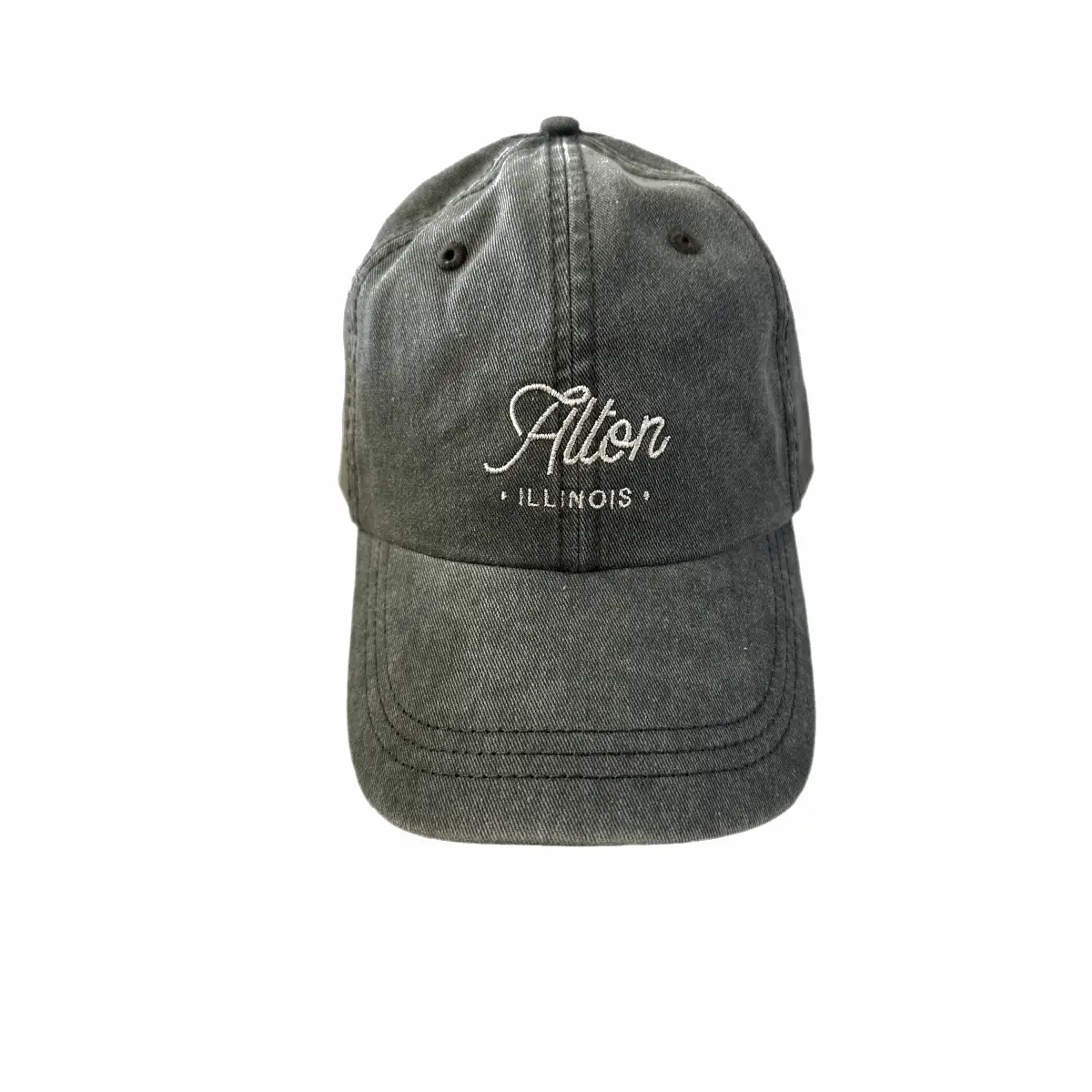 Alton Illinois Script Baseball Hat - Forest Green - Ruff House Print Shop