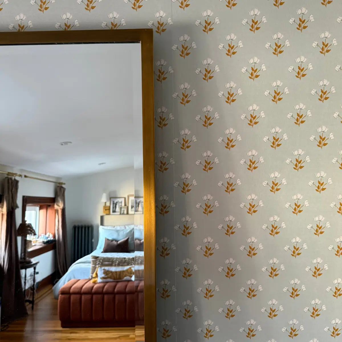 Alyce Wallpaper - Block Print Flowers - by Megan Cabaj - Loomwell Home Goods