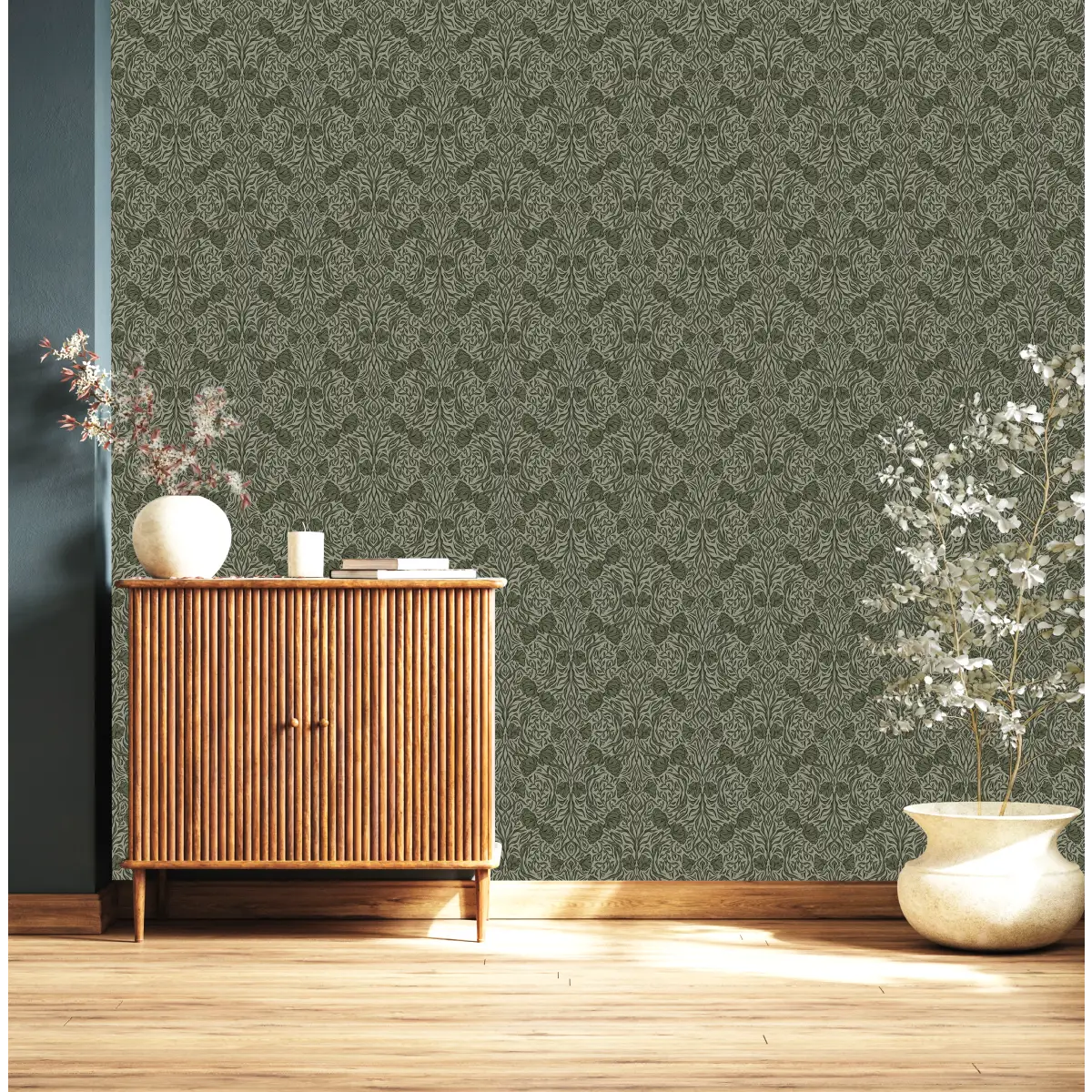 Amberly Wallpaper - Traditional Floral - by Aubrey Fairchild - Loomwell Home Goods