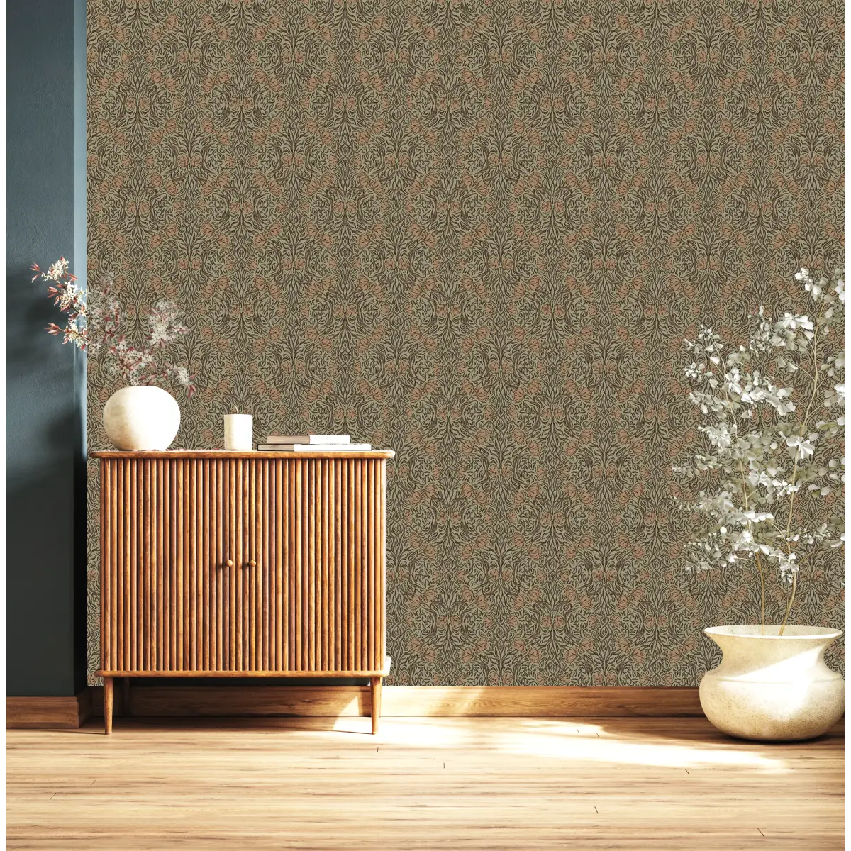 Amberly Wallpaper - Traditional Floral - by Aubrey Fairchild - Loomwell Home Goods