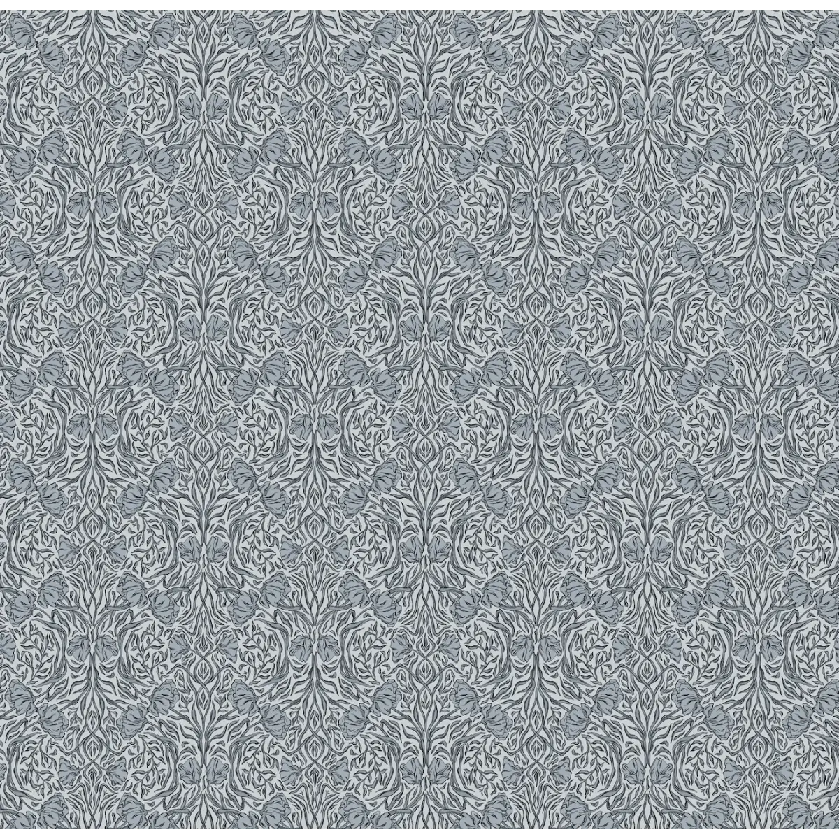 Amberly Wallpaper - Traditional Floral - by Aubrey Fairchild - Sample 1 foot by 1 foot / Blue - Loomwell Home Goods