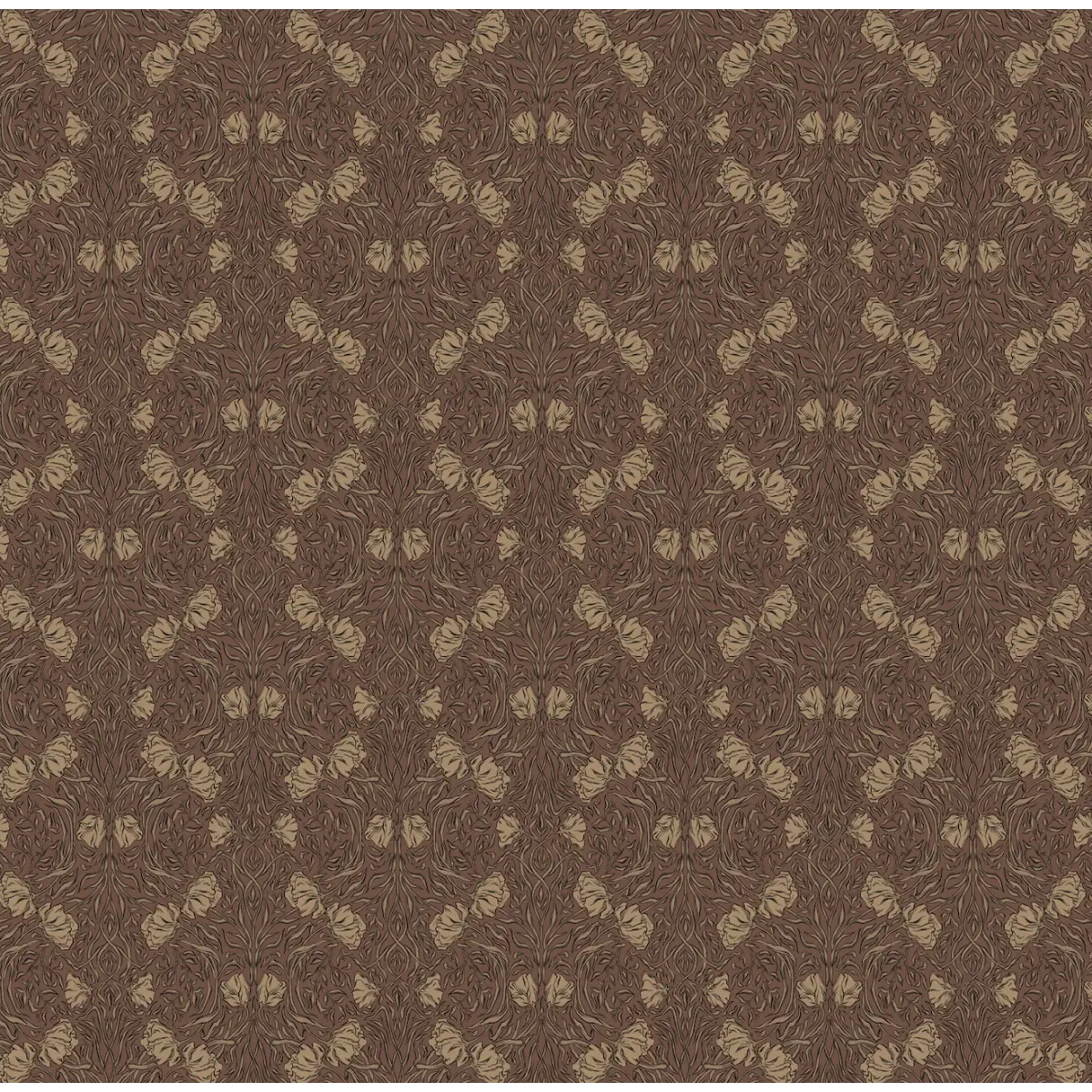 Amberly Wallpaper - Traditional Floral - by Aubrey Fairchild - Sample 1 foot by 1 foot / Tan - Loomwell Home Goods