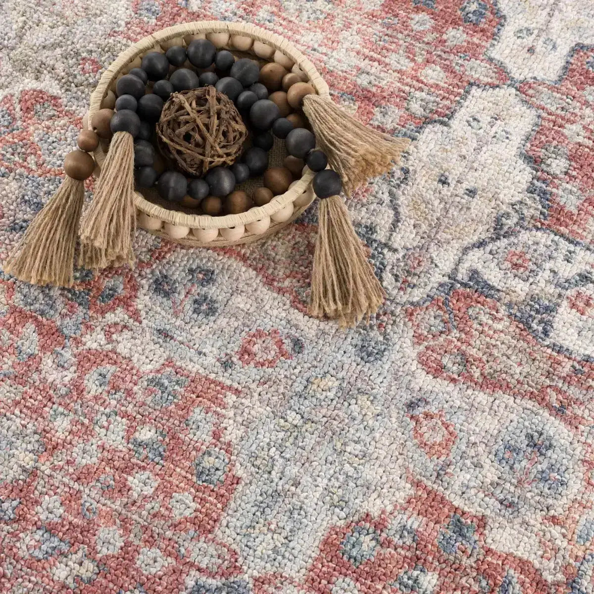 Ambre Distressed Red Washable Rug - Boutique Rugs