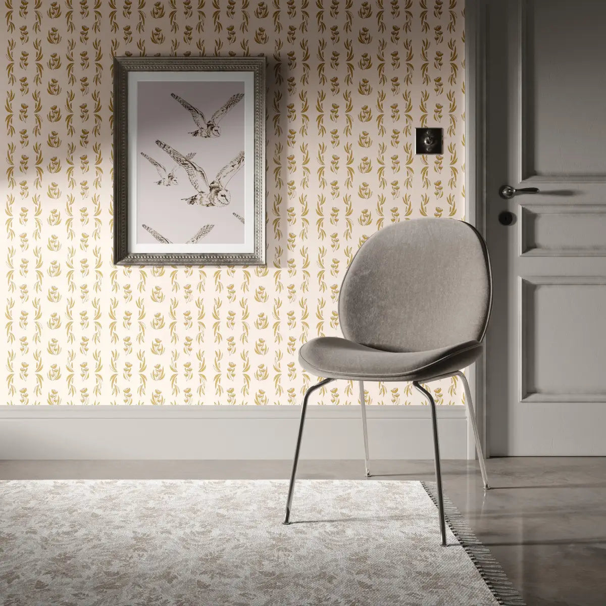 Ambrose Wallpaper - Buttercup Sketches - by Melissa Johnson Design - Loomwell Home Goods