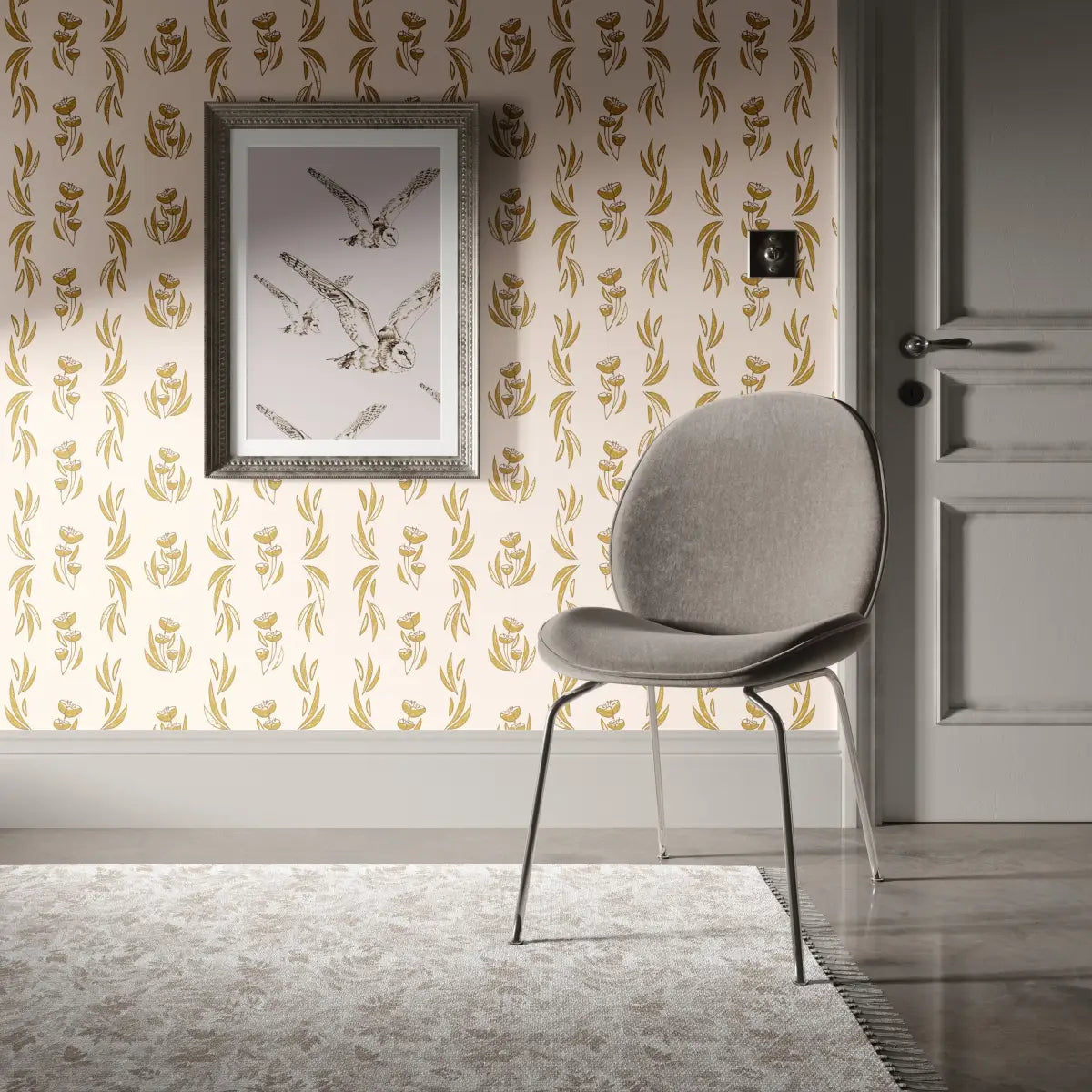Ambrose Wallpaper - Buttercup Sketches - by Melissa Johnson Design - Loomwell Home Goods