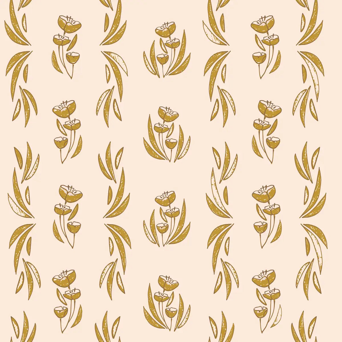 Ambrose Wallpaper - Buttercup Sketches - by Melissa Johnson Design - Sample 1 foot by 1 foot / Neutral / Small Scale