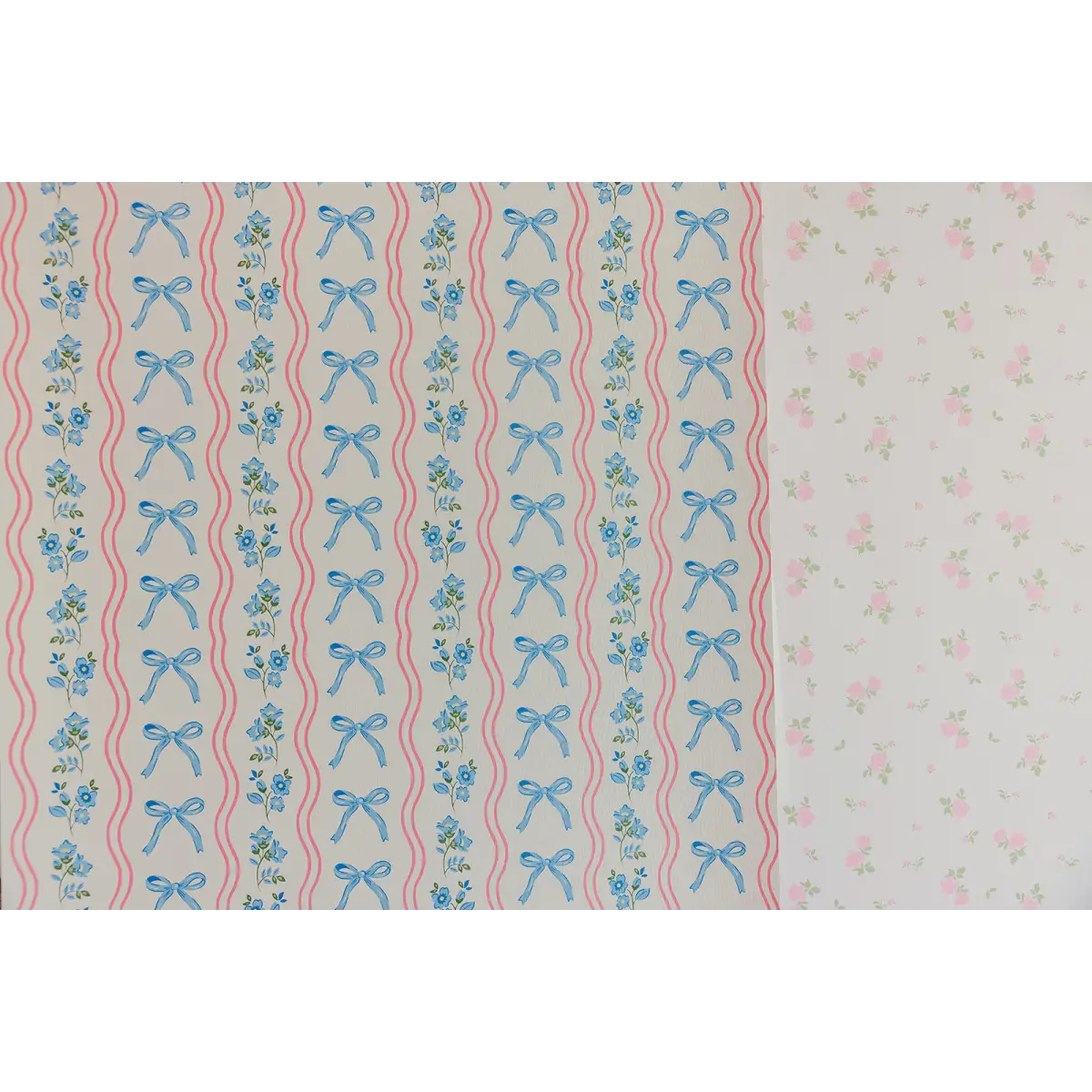 Amelia Bow Wallpaper - Wavy Stripes and Bows - by In My Jammers - Loomwell Home Goods