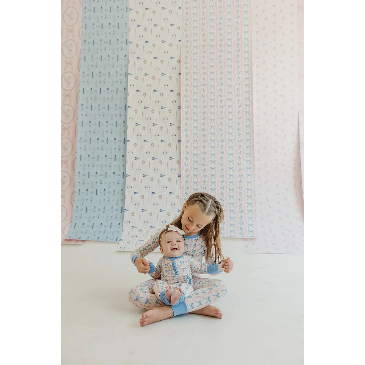 Amelia Bow Wallpaper - Wavy Stripes and Bows - by In My Jammers - Loomwell Home Goods