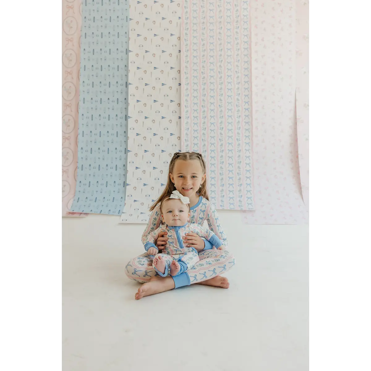 Amelia Bow Wallpaper - Wavy Stripes and Bows - by In My Jammers - Loomwell Home Goods