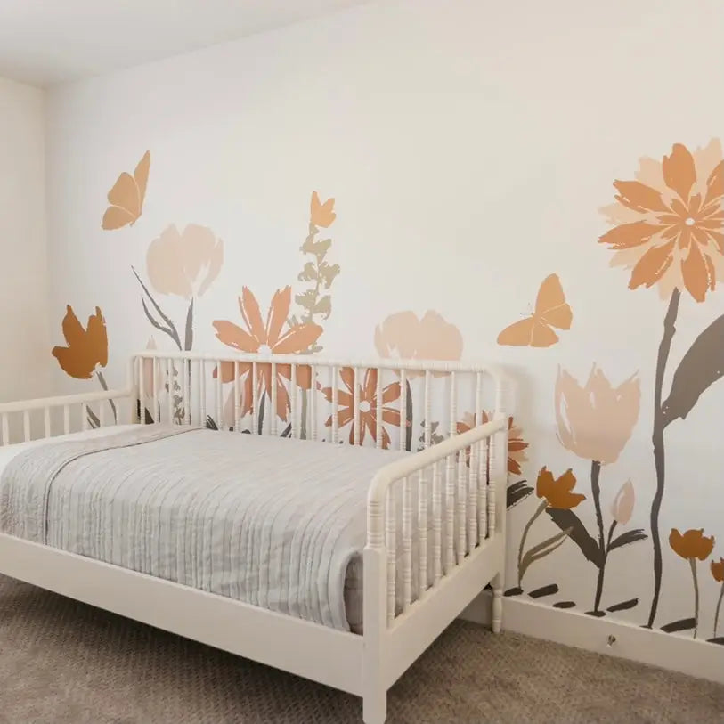 Amelia Wallpaper Mural - Flowers for Kids - by Hufton Studio - Loomwell Home Goods