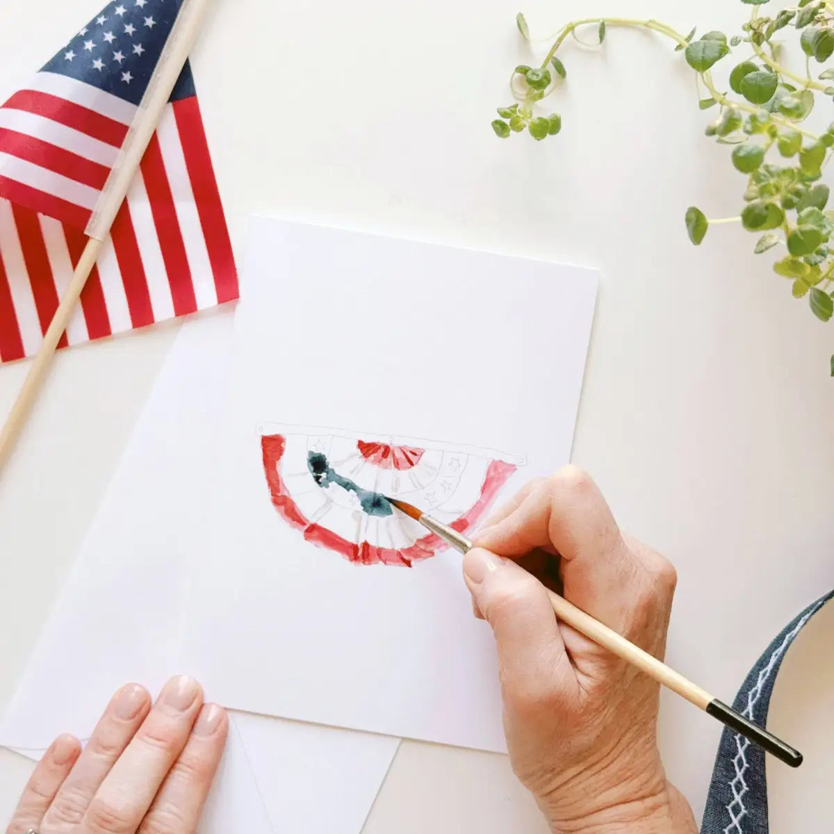 Watercolor Notecard Set - Americana - Paintable - emily lex studio