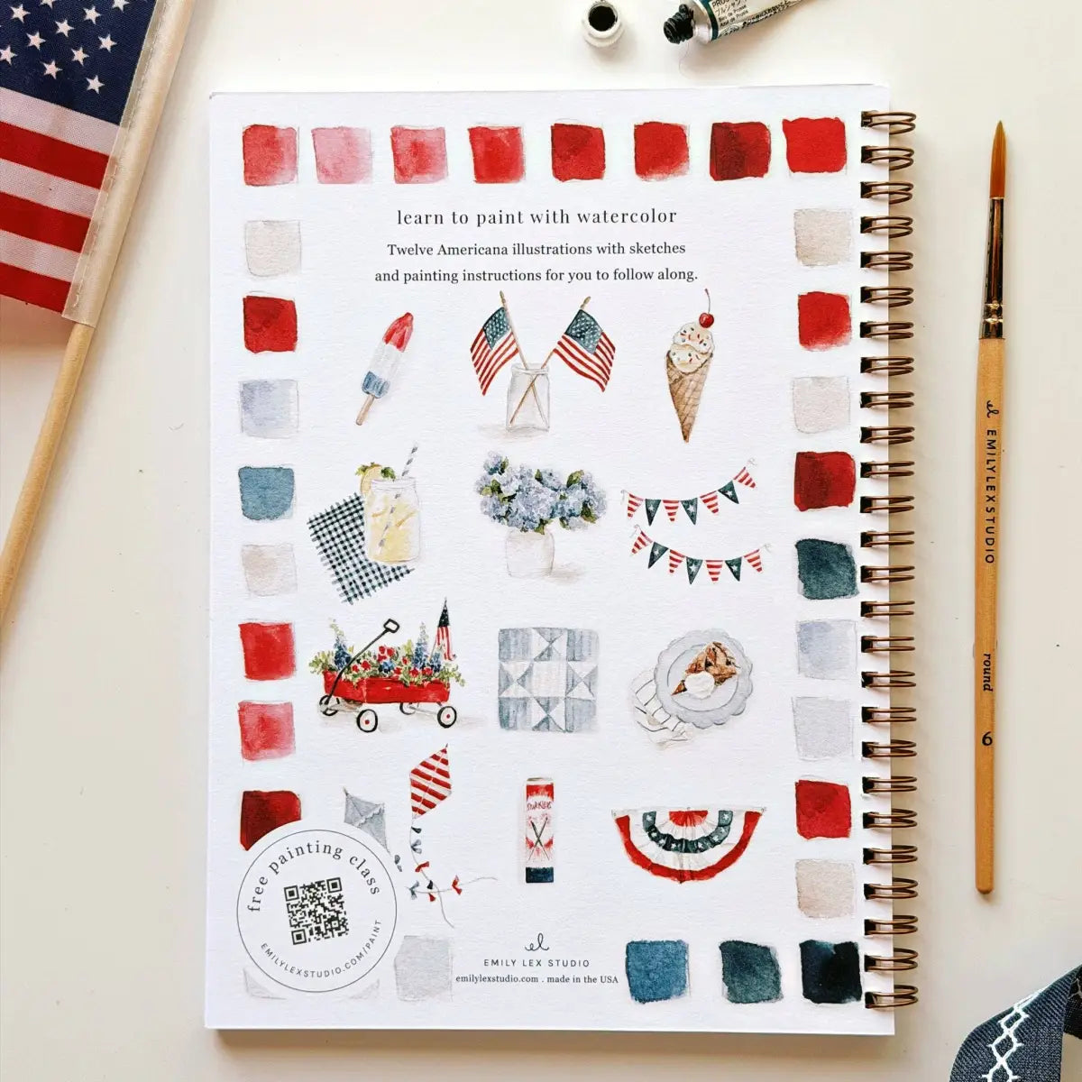 Watercolor Workbook - Americana - Emily Lex - emily lex studio