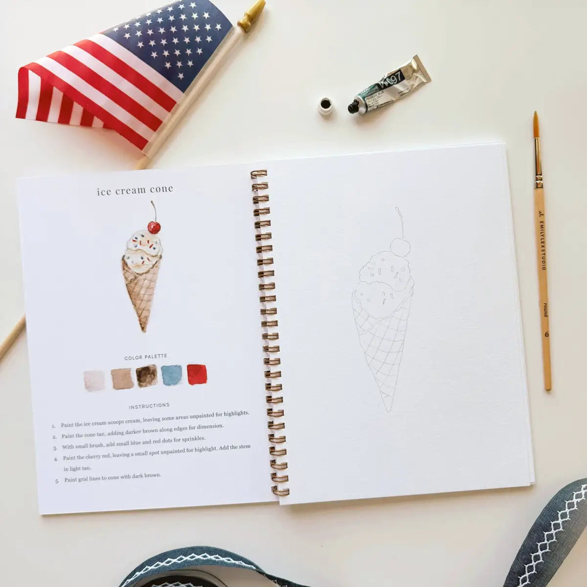 Watercolor Workbook - Americana - Emily Lex - emily lex studio
