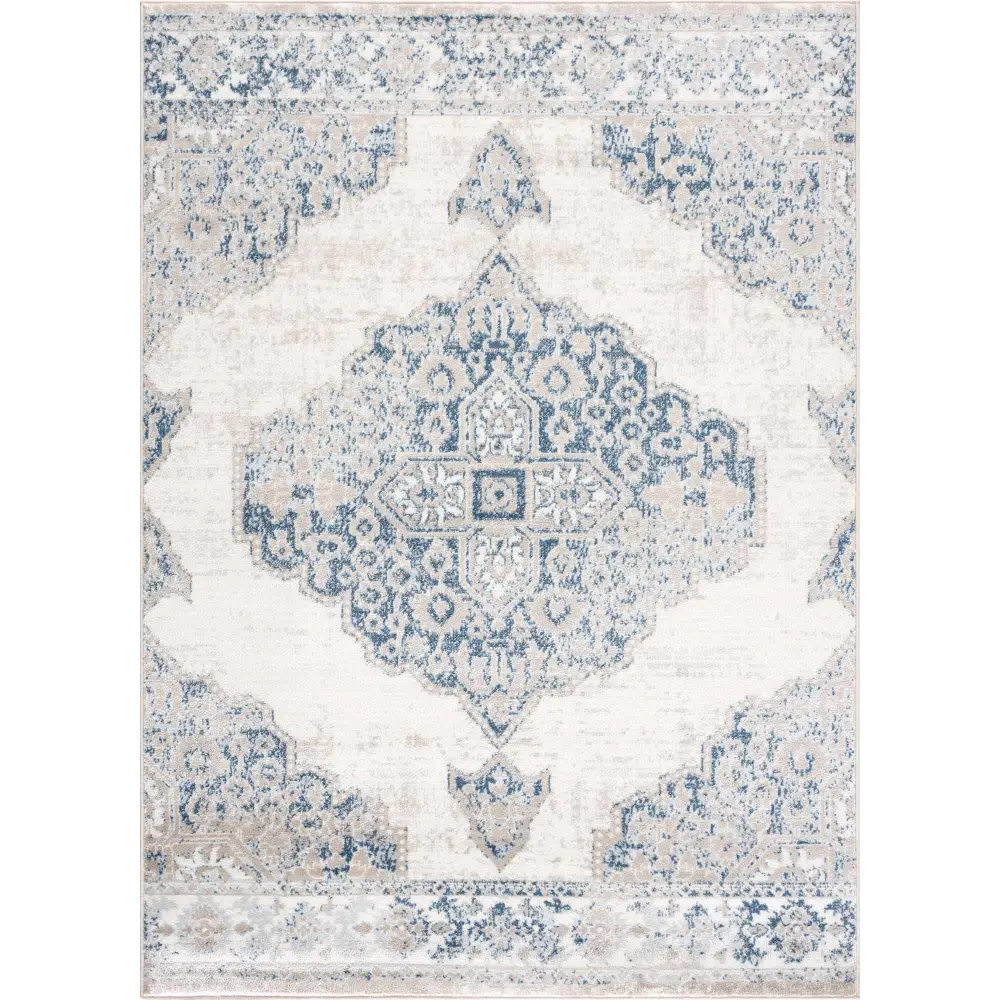 Amir Blue Medallion Area Rug - Boutique Rugs