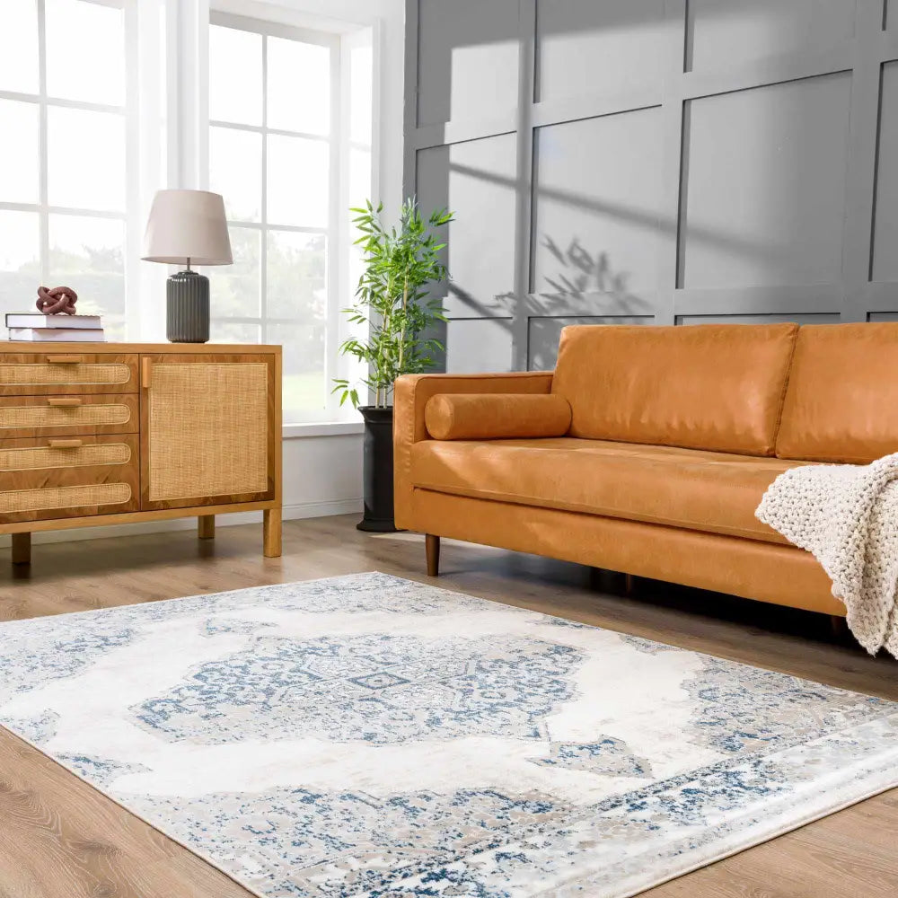 Amir Blue Medallion Area Rug - Boutique Rugs