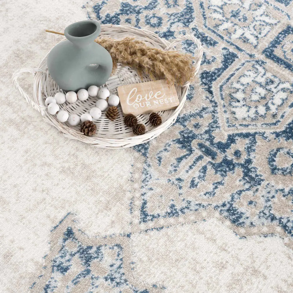 Amir Blue Medallion Area Rug - Boutique Rugs
