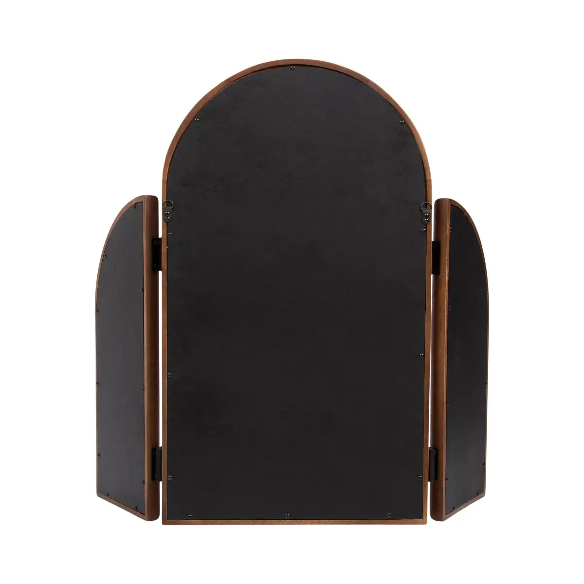 Amoli Tri Fold Vanity Mirror - Walnut Brown - kateandlaurel