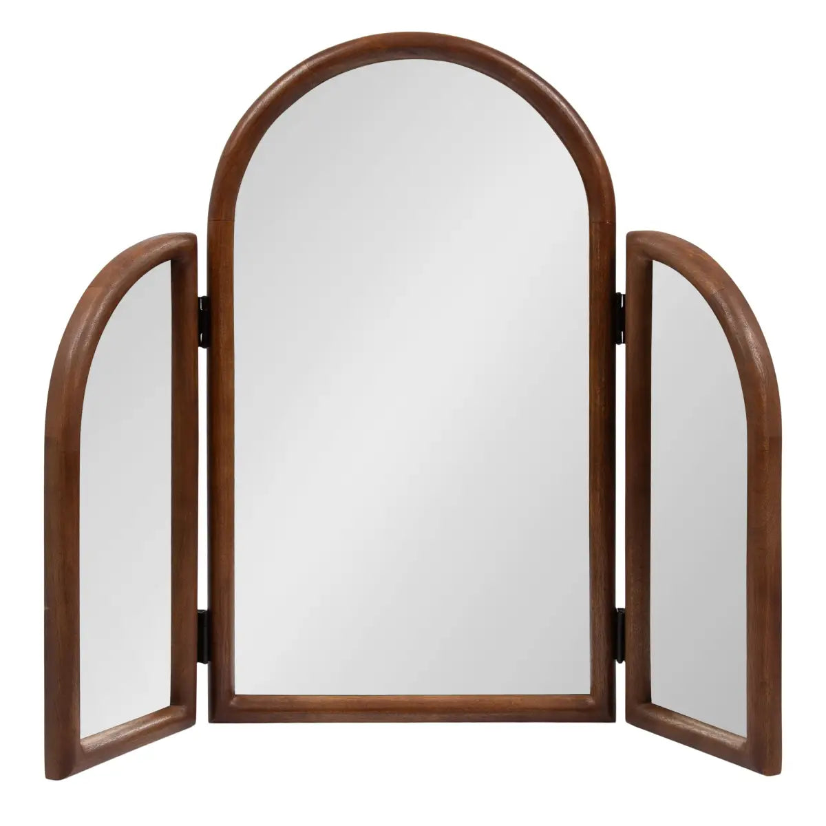 Amoli Tri Fold Vanity Mirror - Walnut Brown - kateandlaurel