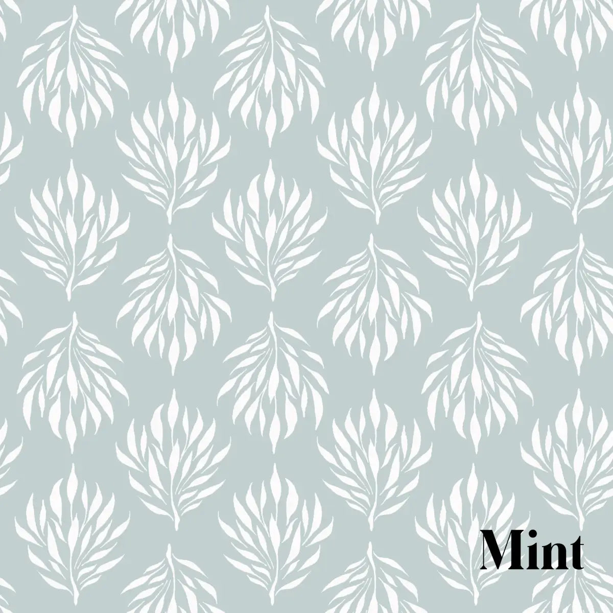 Amorette Wallpaper - Palm Branches - by Melissa Johnson Design - Sample 1 foot by 1 foot / Mint - Loomwell Home Goods