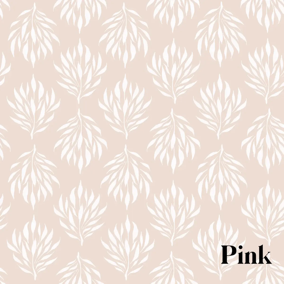 Amorette Wallpaper - Palm Branches - by Melissa Johnson Design - Sample 1 foot by 1 foot / Pink - Loomwell Home Goods