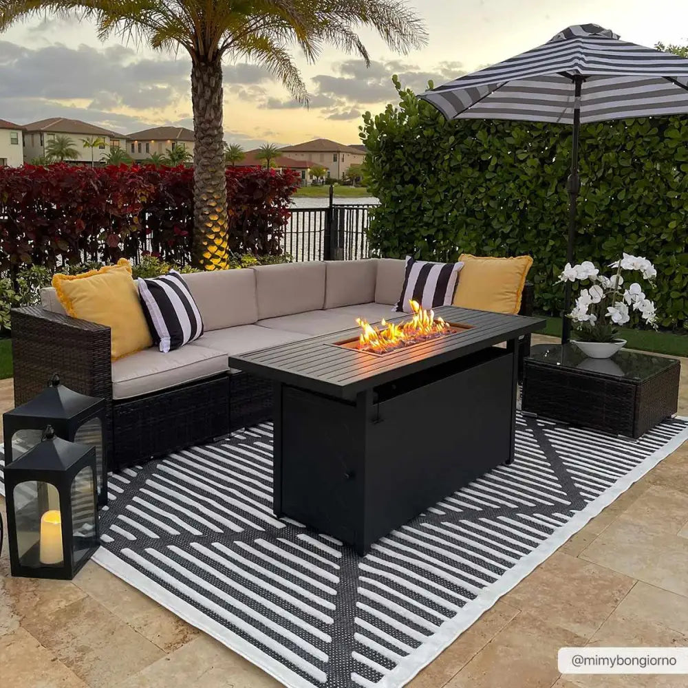Anah Black Outdoor Rug - Boutique Rugs