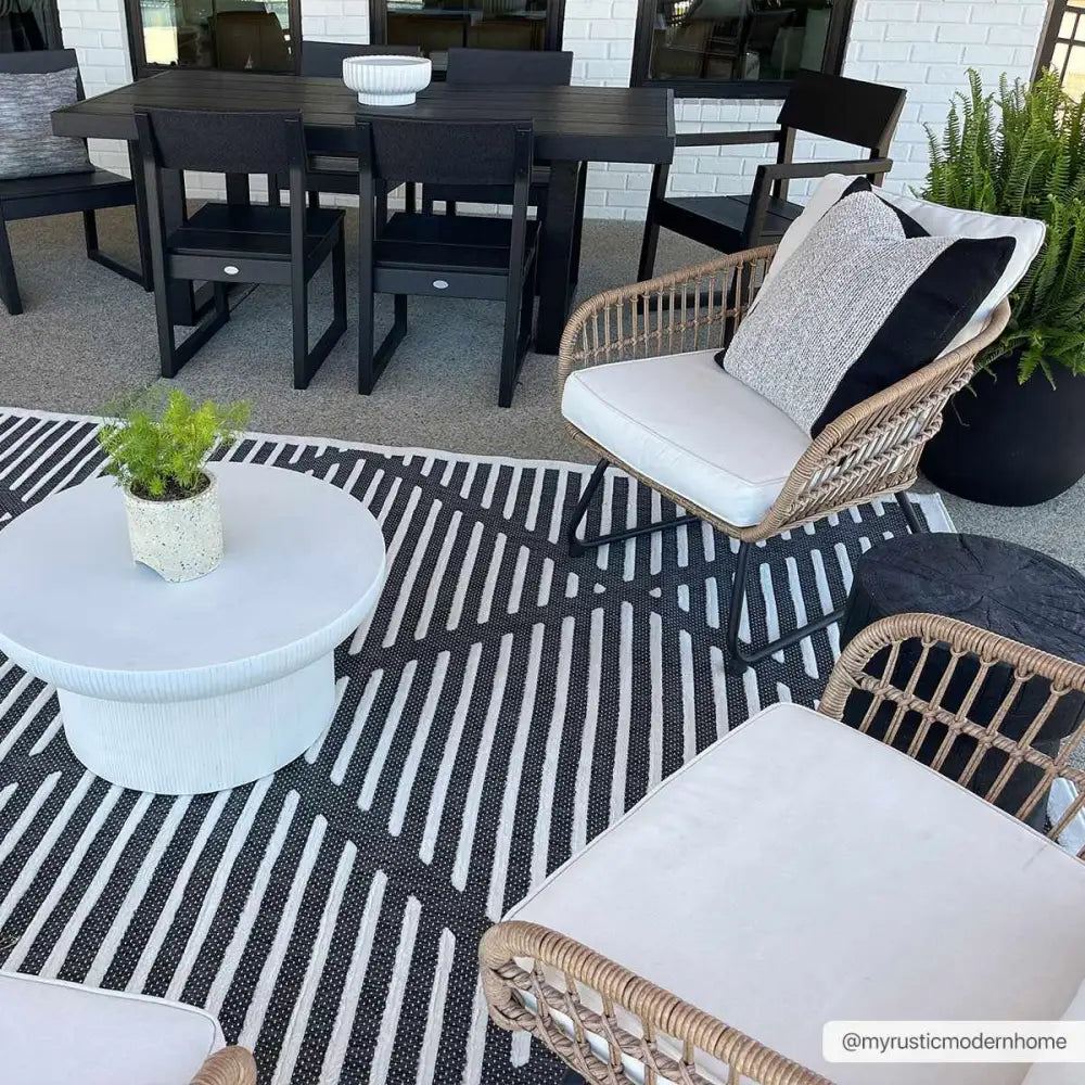 Anah Black Outdoor Rug - Boutique Rugs