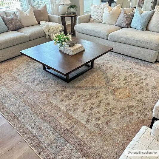 Analu Peach Washable Area Rug - 9’2’’ x 11’9’’ Rectangle - Boutique Rugs