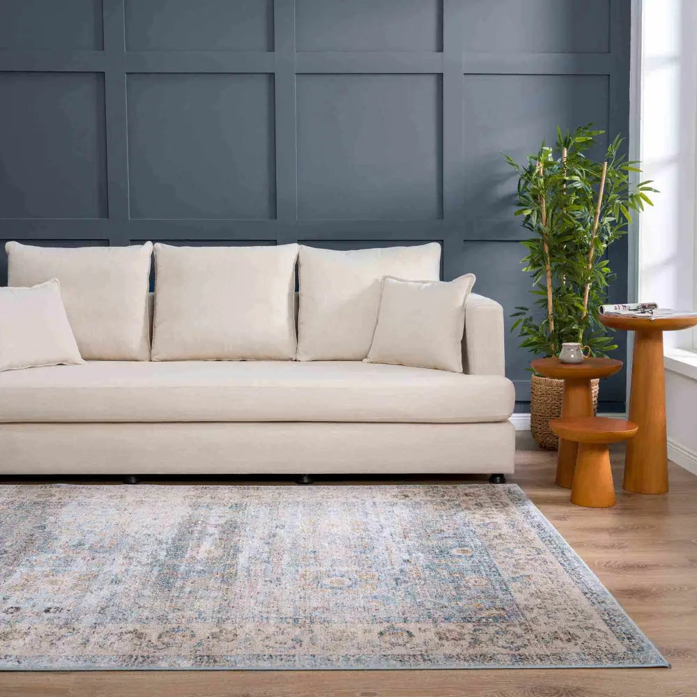 Anana Silver Blue & Beige Area Rug - Clearance - Boutique Rugs