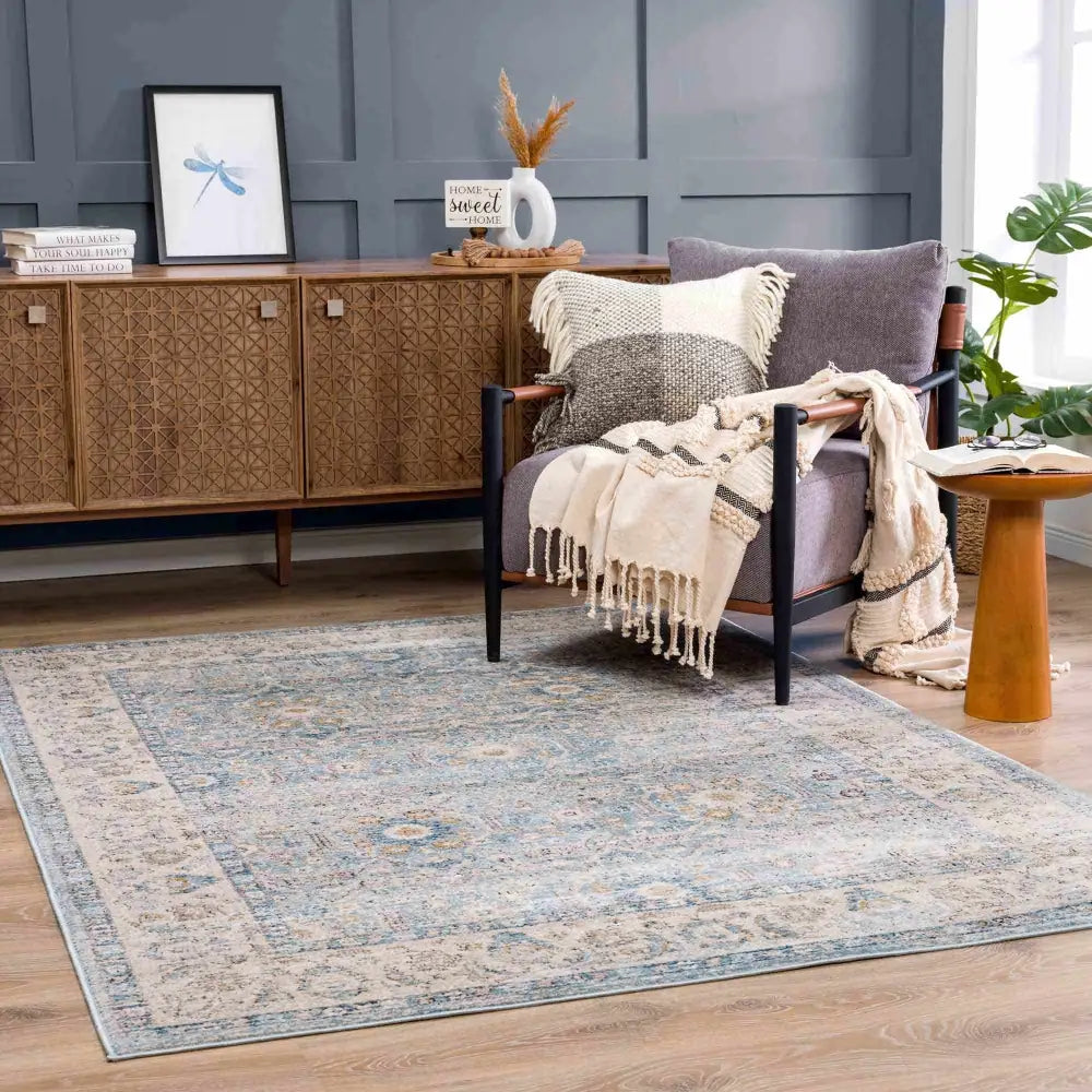 Anana Silver Blue & Beige Area Rug - Clearance - Boutique Rugs