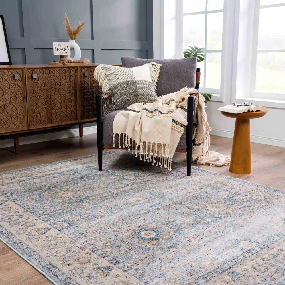 Anana Silver Blue & Beige Area Rug - Clearance - Boutique Rugs