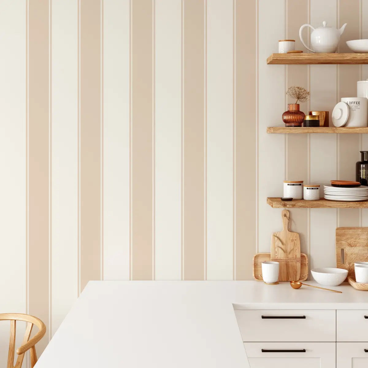 Andy Wallpaper - Bold Ticking Stripe - by Hufton Studio - Loomwell Home Goods