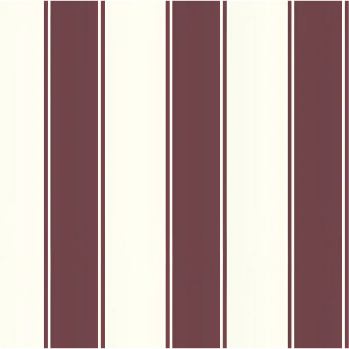 Andy Wallpaper - Bold Ticking Stripe - by Hufton Studio - Sample 1 foot by 1 foot / Burgundy - Loomwell Home Goods