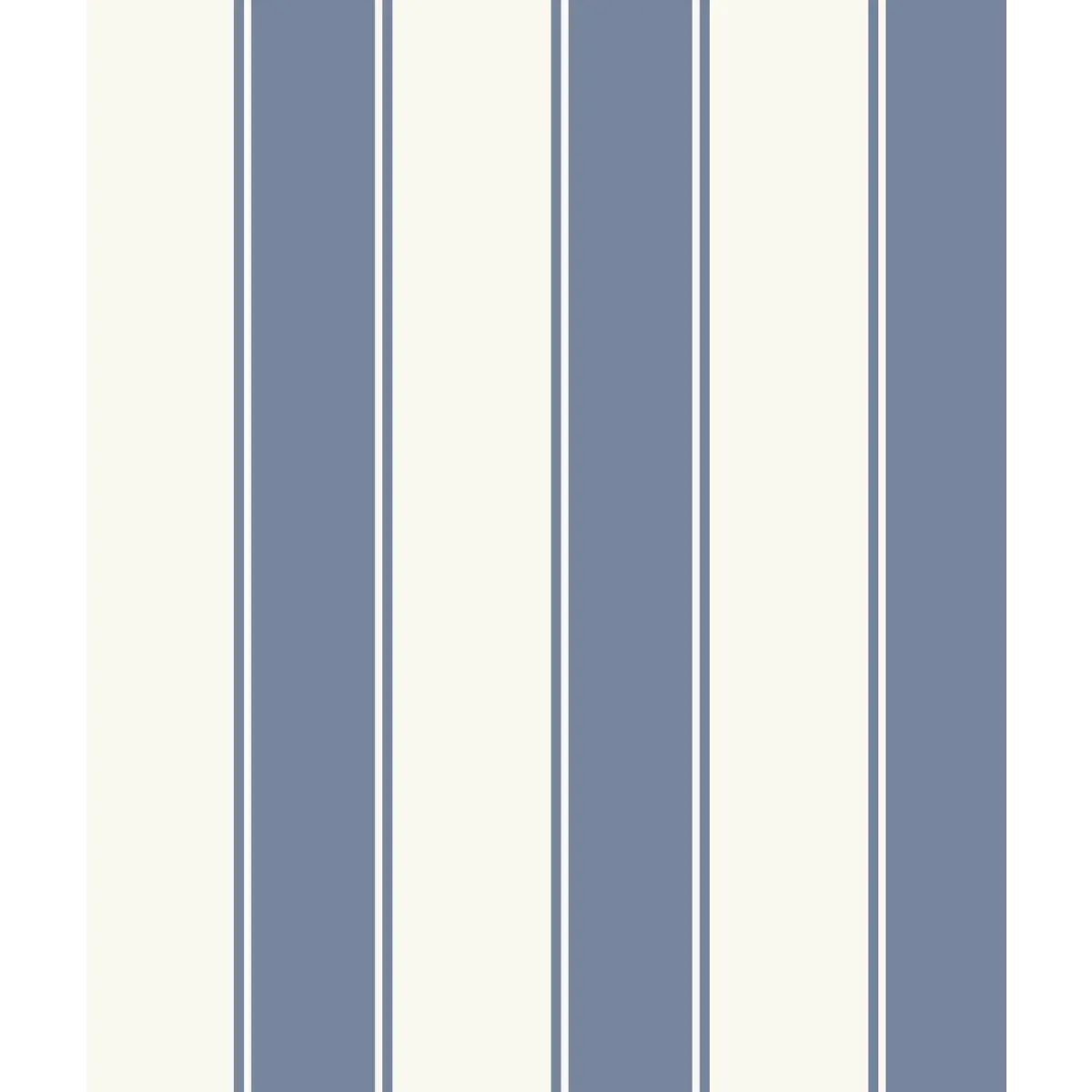 Andy Wallpaper - Bold Ticking Stripe - by Hufton Studio - Sample 1 foot by 1 foot / Mid Blue - Loomwell Home Goods