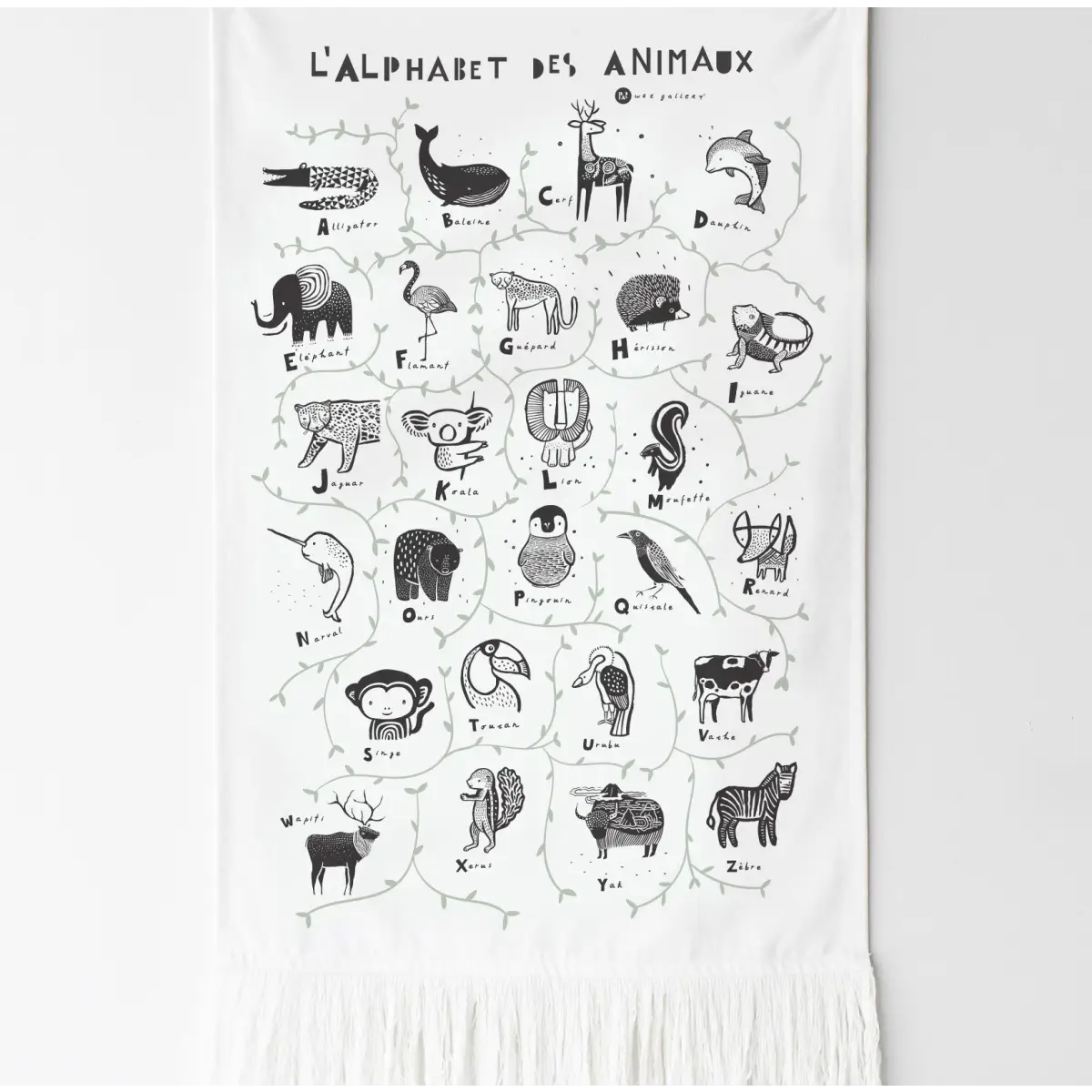 Animal Alphabet Tapestry - French Edition - Wee Gallery