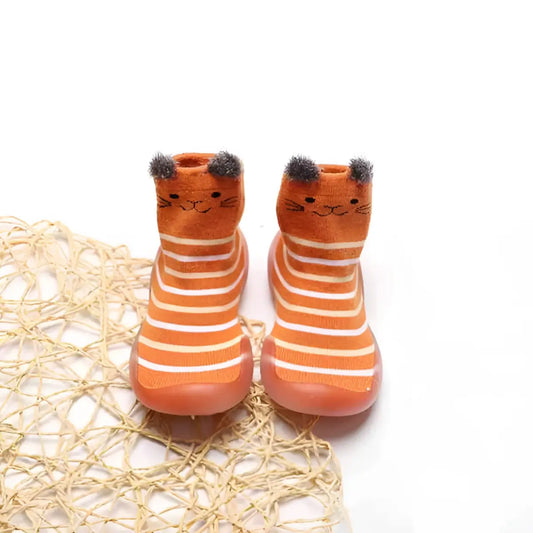 Animal Long Shoe Socks - Cat - 0-6 Months - Grookz Shoes