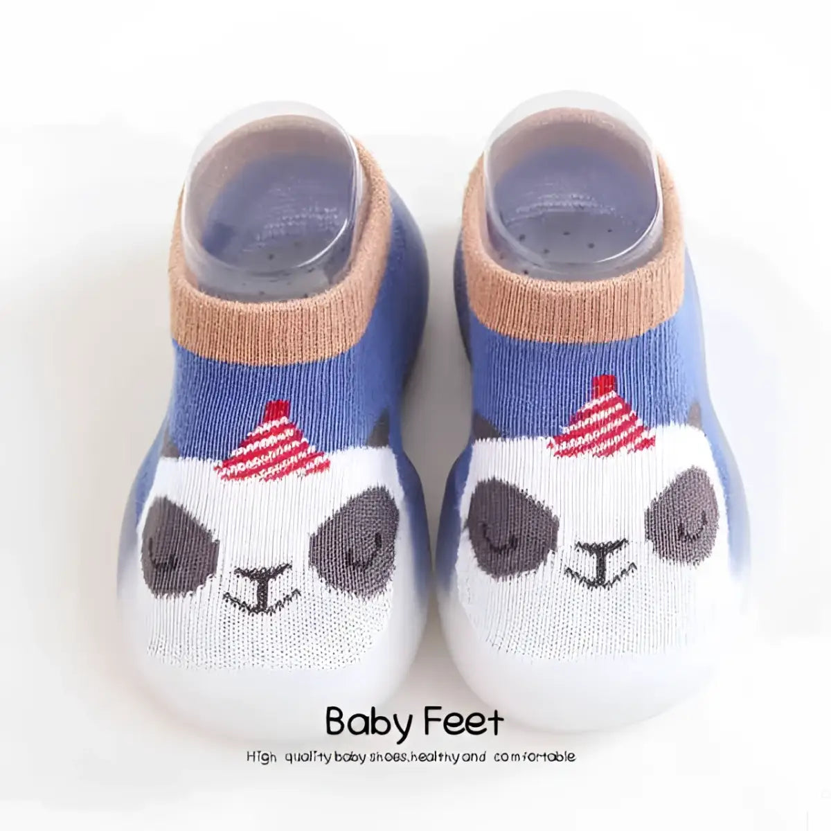 Animal Sock Shoes - Blue Panda - 0-6 Months - Grookz Shoes