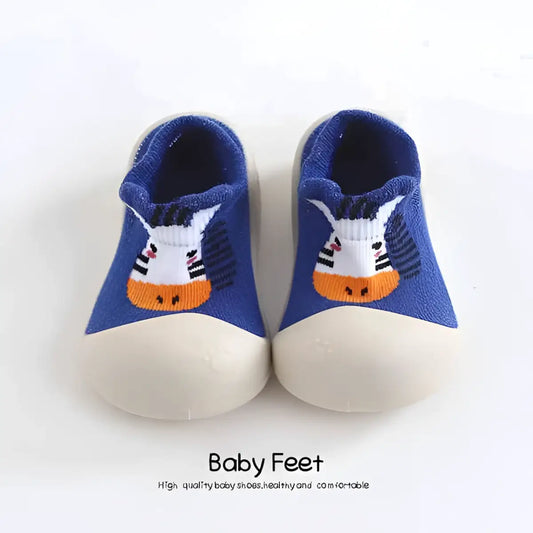 Animal Sock Shoes - Blue Zebra - 0-6 Months - Grookz Shoes